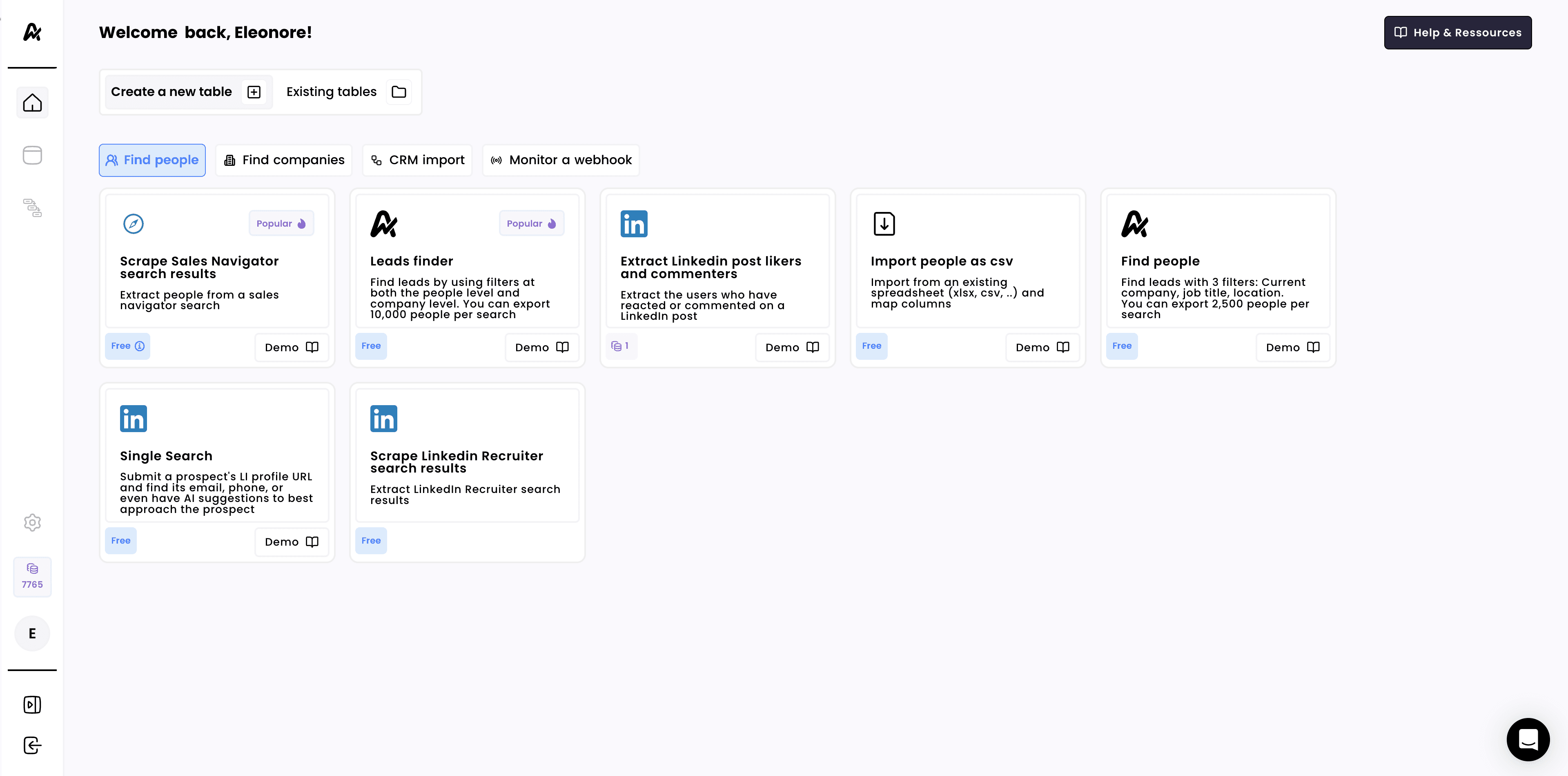 Airscale lead sourcing workspace